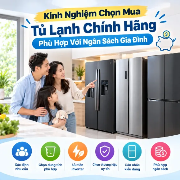 Kinh Nghiệm Chọn Mua Tủ Lạnh Chính Hãng Phù Hợp Với Ngân Sách Gia Đình