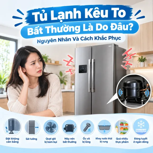 Tủ Lạnh Kêu To Bất Thường Là Do Đâu? Nguyên Nhân Và Cách Khắc Phục