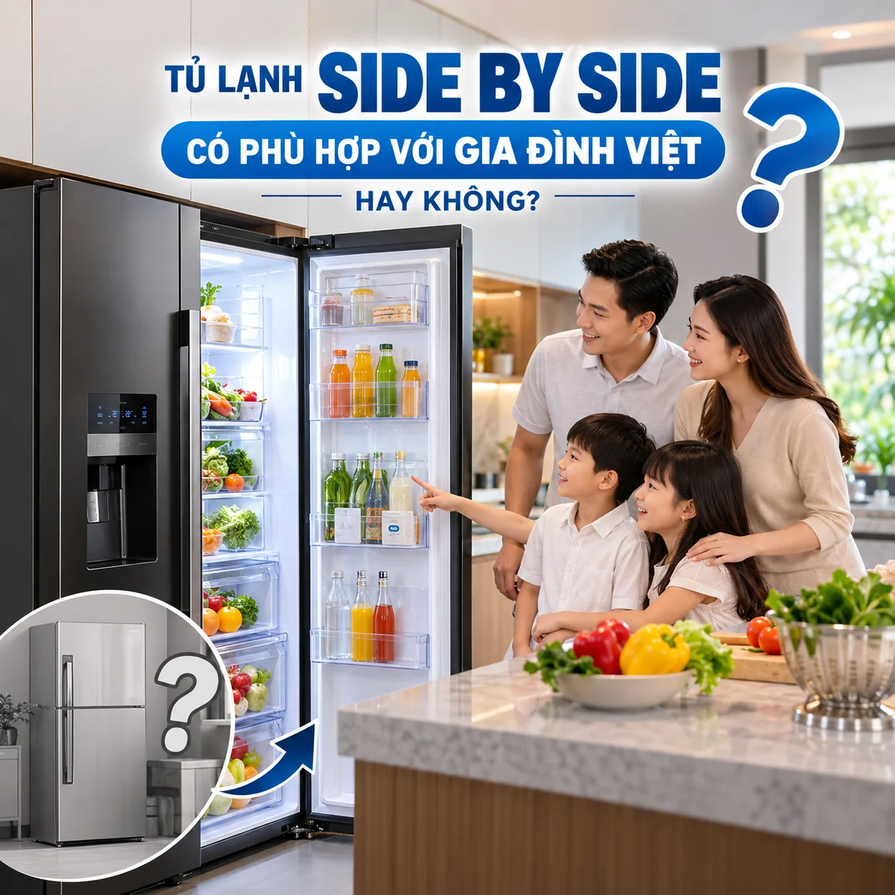 Tủ Lạnh Side By Side C&oacute; Ph&ugrave; Hợp Với Gia Đ&igrave;nh Việt Hay Kh&ocirc;ng?